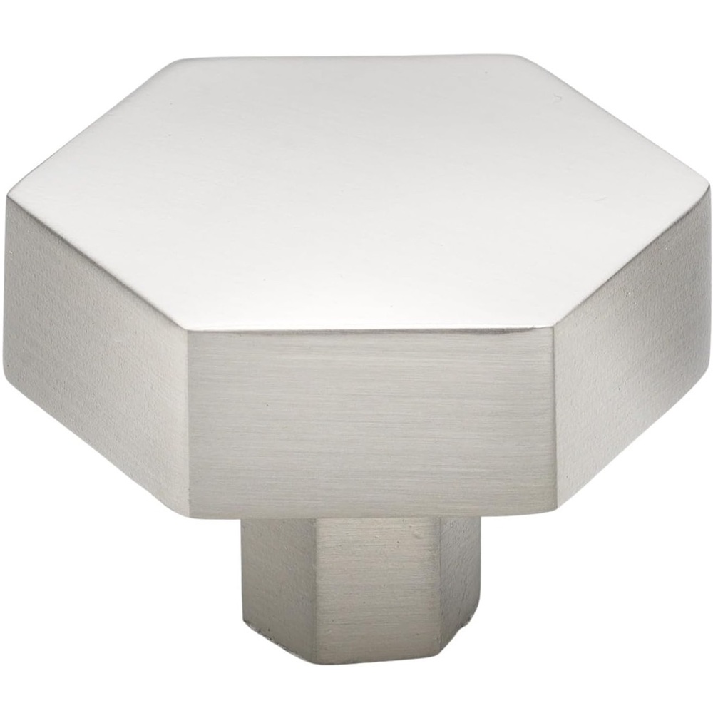 NEW in original packaging GlideRite 1-1/2 in Hexagon Cabinet Knob, Satin Nickel